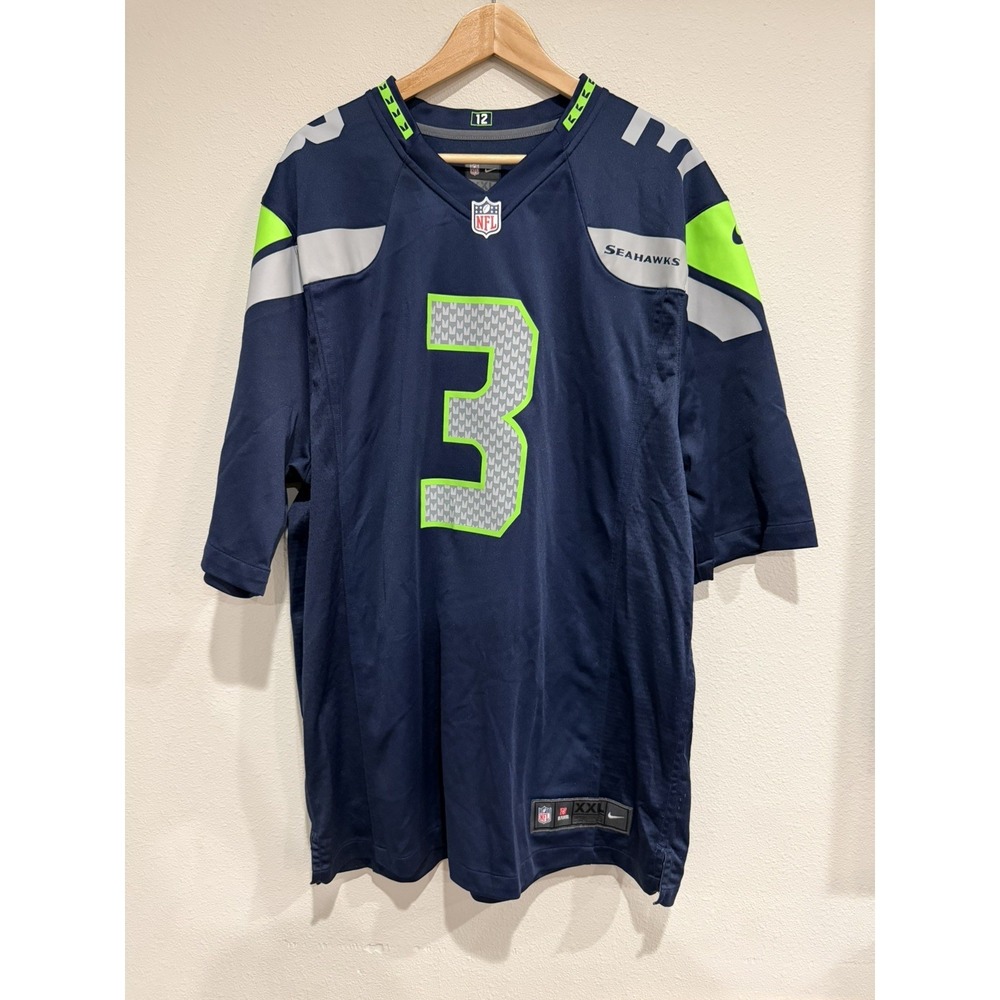 NFL #3 RUSSELL WILSON SEATTLE SEAHAWKS SHIRT NIKE JERSEY SIZE XXL‎